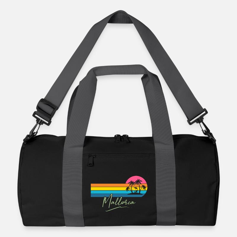 Mallorca Palmen Sunset Retro Recycelte Duffel Bag