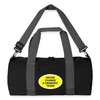 Nie wechsel das Trinkteam - Recycelte Duffel Bag - Schwarz/Graphitgrau - Vorne
