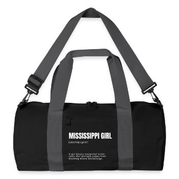 Mississippi Girl: Starke Wurzeln - Recycelte Duffel Bag - Schwarz/Graphitgrau - Vorne