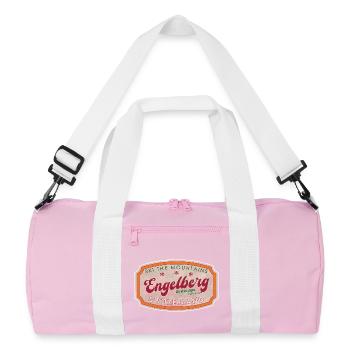 Engelberg Switzerland Ski Mountains Badge - Recycled Duffel Bag - pink/white - Front