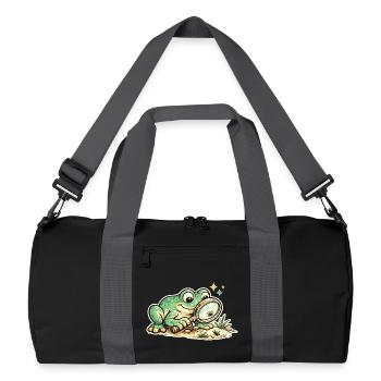 Frog detective in search of clues - Recycled Duffel Bag - black/graphite grey - Front