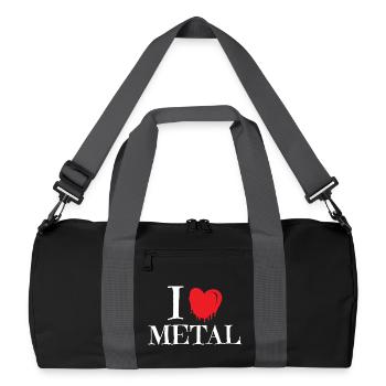 I Heart Metal Red Dripping Melting Heart Art - Recycled Duffel Bag - black/graphite grey - Front