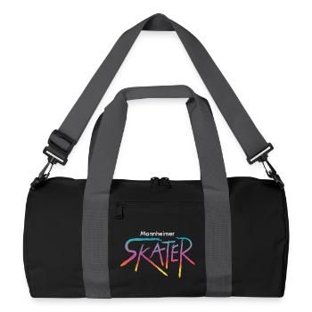 Skater Retro Colorful Gradient Script Street Art - Recycled Duffel Bag - black/graphite grey - Front
