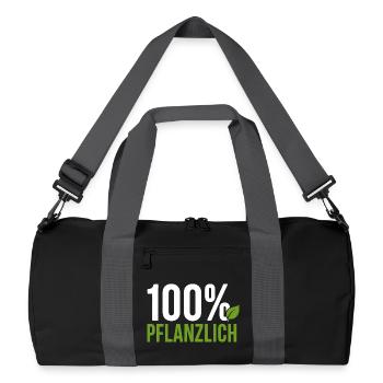 100% Pflanzlich - Vegan Geschenkidee - Recycelte Duffel Bag - Schwarz/Graphitgrau - Vorne