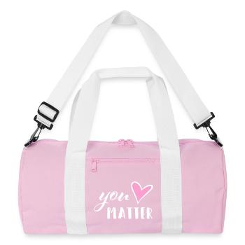 You matter - Mental Health Encourager Self-Love - Recycled Duffel Bag - pink/white - Front
