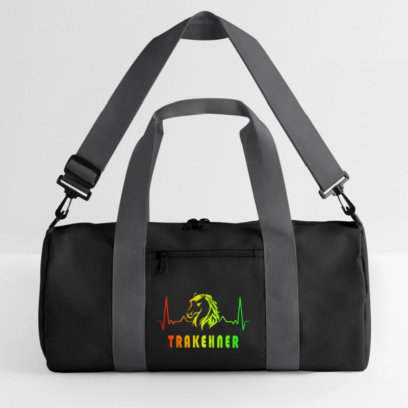 Trakehner Pferde Herzfrequenz Design Recycelte Duffel Bag
