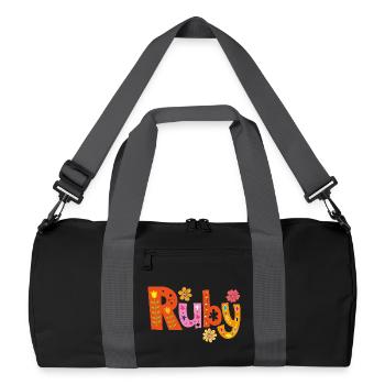 Nom de rubis personnalisé - Sac de sport recyclé - noir/gris graphite - Devant