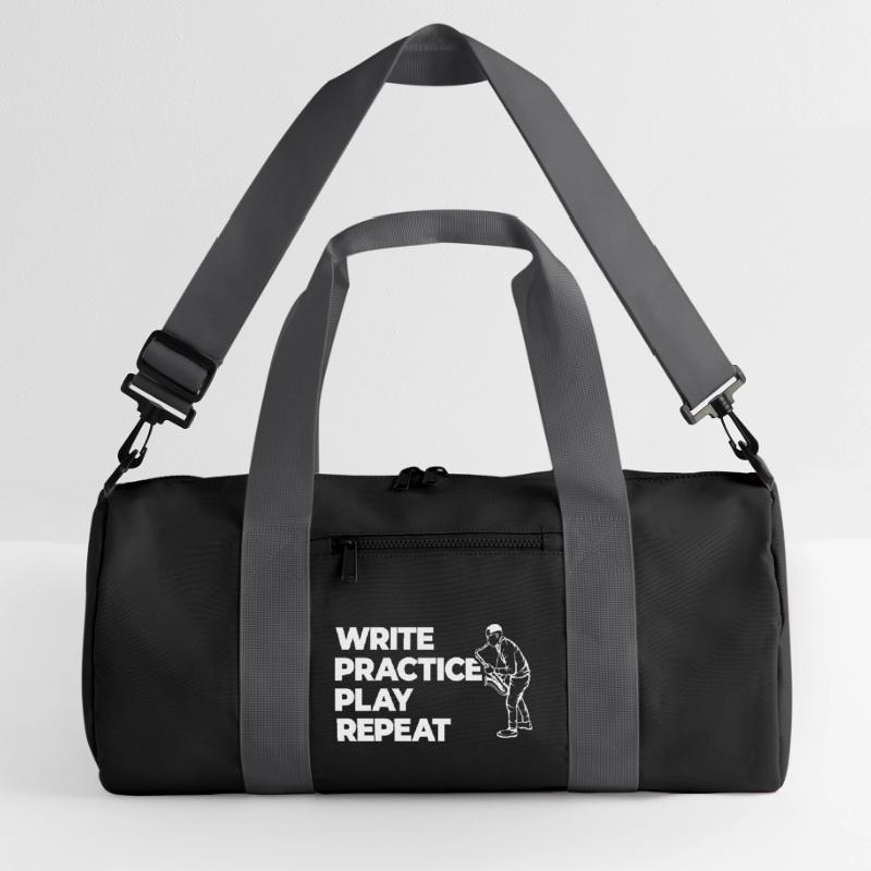 Writing, practicing, playing, repeating Recycled Duffel Bag