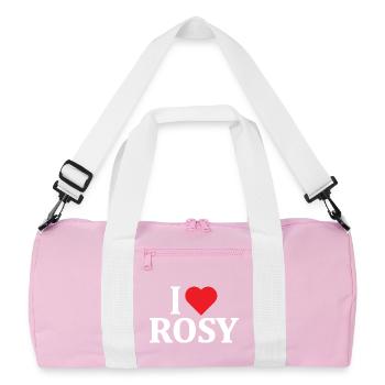 Ich liebe rosige T-Shirt-Geschenkidee - Recycelte Duffel Bag - Rosa/Weiß - Vorne
