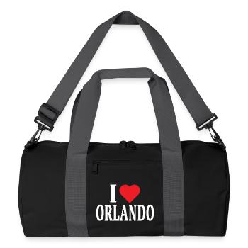 t-shirt I love Orlando t-shirt gift idea - Recycled Duffel Bag - black/graphite grey - Front