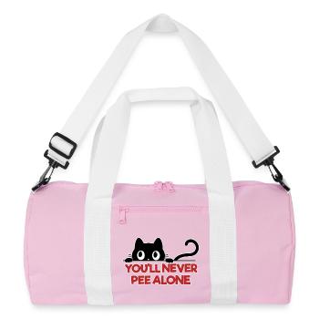 You'll never pee alone - Recycled Duffel Bag - pink/white - Front