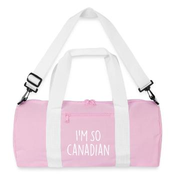 I'M SO CANADIAN Canadian Canada - Recycled Duffel Bag - pink/white - Front