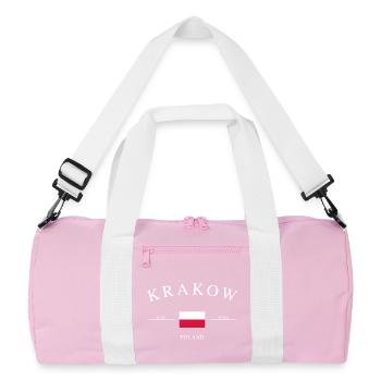 Cracovie, Pologne – Souvenir et cadeau des Fêtes - Sac de sport recyclé - rose/blanc - Devant