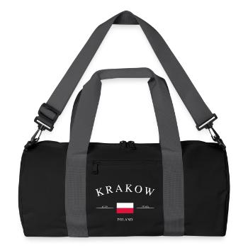 Cracovie, Pologne – Souvenir et cadeau des Fêtes - Sac de sport recyclé - noir/gris graphite - Devant