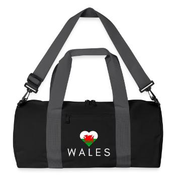 Cœur avec drapeau gallois, maître du Pays de Galles - Sac de sport recyclé - noir/gris graphite - Devant