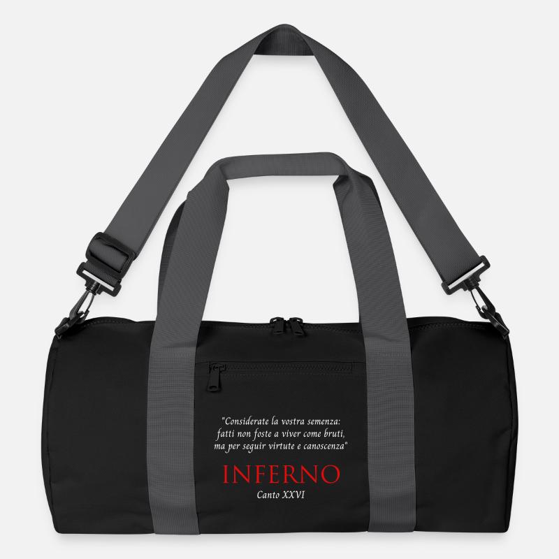 Inferno Canto XXVI Göttliches Commedy Rücksichtsvoll - Recycelte Duffel Bag - Schwarz/Graphitgrau