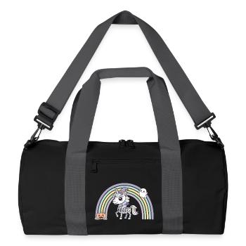 BOHO Licorne squelette avec arc-en-ciel – Halloween - Sac de sport recyclé - noir/gris graphite - Devant