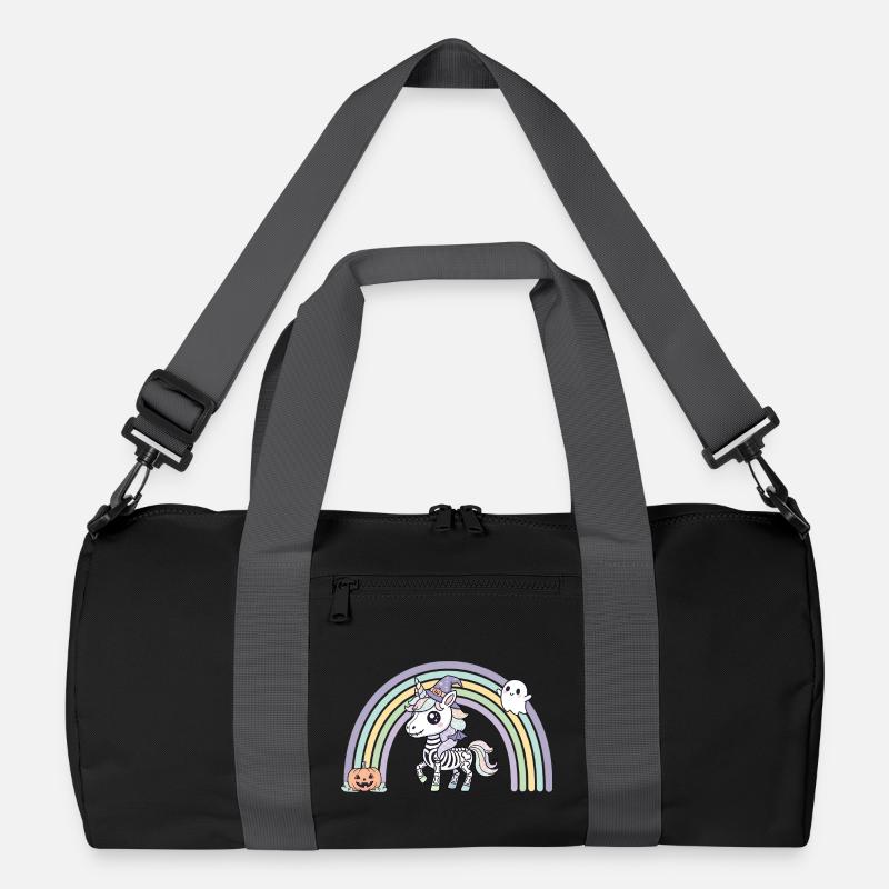 BOHO Skelett‑Einhorn mit Regenbogen – Halloween  Recycelte Duffel Bag
