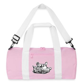 Chat joueur - Sac de sport recyclé - rose/blanc - Devant