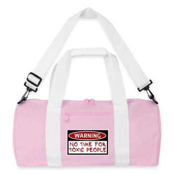 No Time Toxic People Boundaries Self Care Saying - Recycled Duffel Bag - pink/white - Front