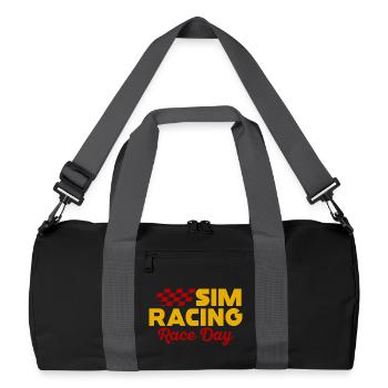 Sim Racing Renntag - Recycelte Duffel Bag - Schwarz/Graphitgrau - Vorne