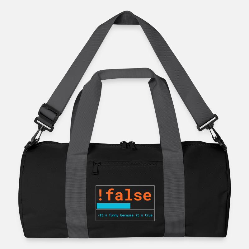 Programmierer Logik: It's funny because it's true - Recycelte Duffel Bag - Schwarz/Graphitgrau