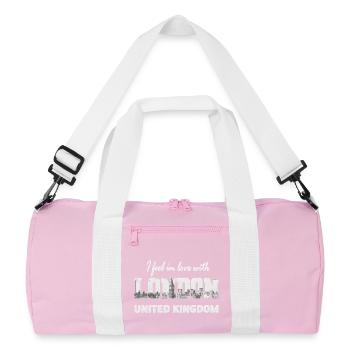 I fell in love with London Skyline Design - Recycled Duffel Bag - pink/white - Front