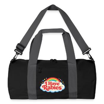 Ich habe Tollwut - Recycelte Duffel Bag - Schwarz/Graphitgrau - Vorne