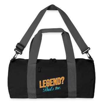 Legend? That’s me. – Premium Streetwear T-Shirt - Recycelte Duffel Bag - Schwarz/Graphitgrau - Vorne