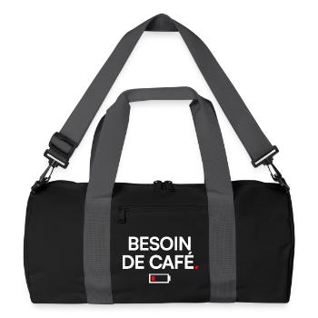 COFFEE NEED | Coffee Humor - Recycled Duffel Bag - black/graphite grey - Front