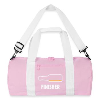 Finisher (Bier / Bierchen / Biertrinker / NEG 2C) - Recycelte Duffel Bag - Rosa/Weiß - Vorne