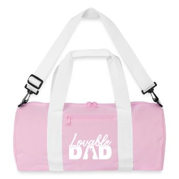Lovable Dad Aesthetic Typography Fatherhood - Recycled Duffel Bag - pink/white - Front