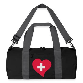 Schweizerische Herz - Recycelte Duffel Bag - Schwarz/Graphitgrau - Vorne