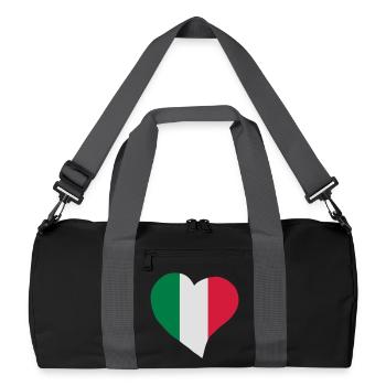 Italian heart - Recycled Duffel Bag - black/graphite grey - Front