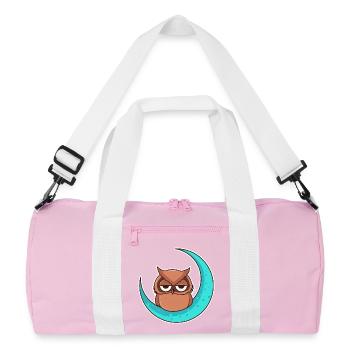 Owl owl moon - design - Recycled Duffel Bag - pink/white - Front