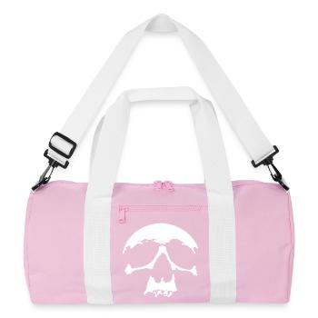 skull - Recycelte Duffel Bag - Rosa/Weiß - Vorne