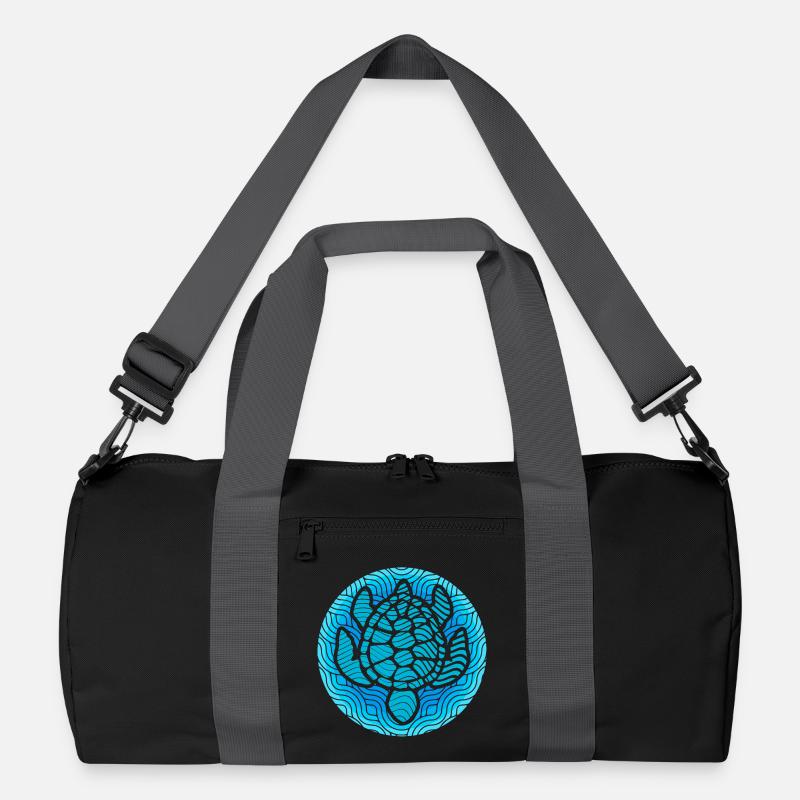 Schildkröte - Recycelte Duffel Bag - Schwarz/Graphitgrau