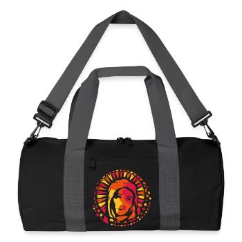 Church window style Mary Mother of God - Recycled Duffel Bag - black/graphite grey - Front
