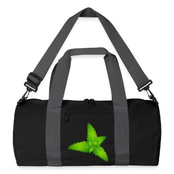 juicy green fresh mint leaves - Recycled Duffel Bag - black/graphite grey - Front