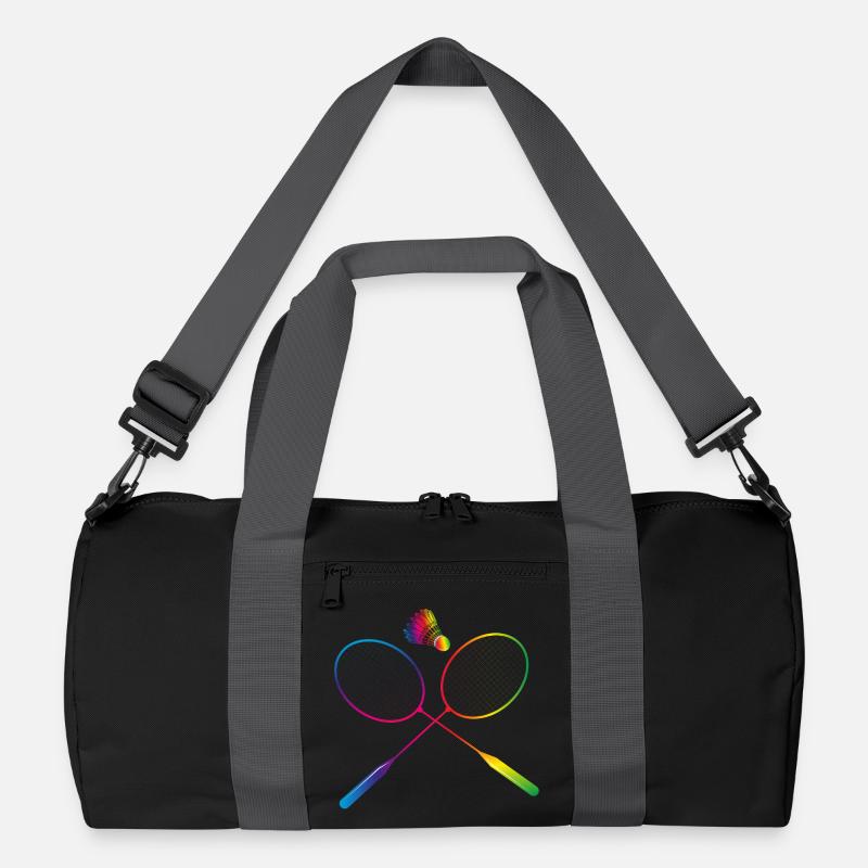 colorful badminton badminton with badminton racket Recycled Duffel Bag