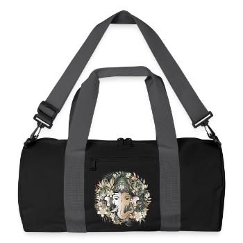 Le dieu éléphant Ganesha au milieu de la jungle - Sac de sport recyclé - noir/gris graphite - Devant