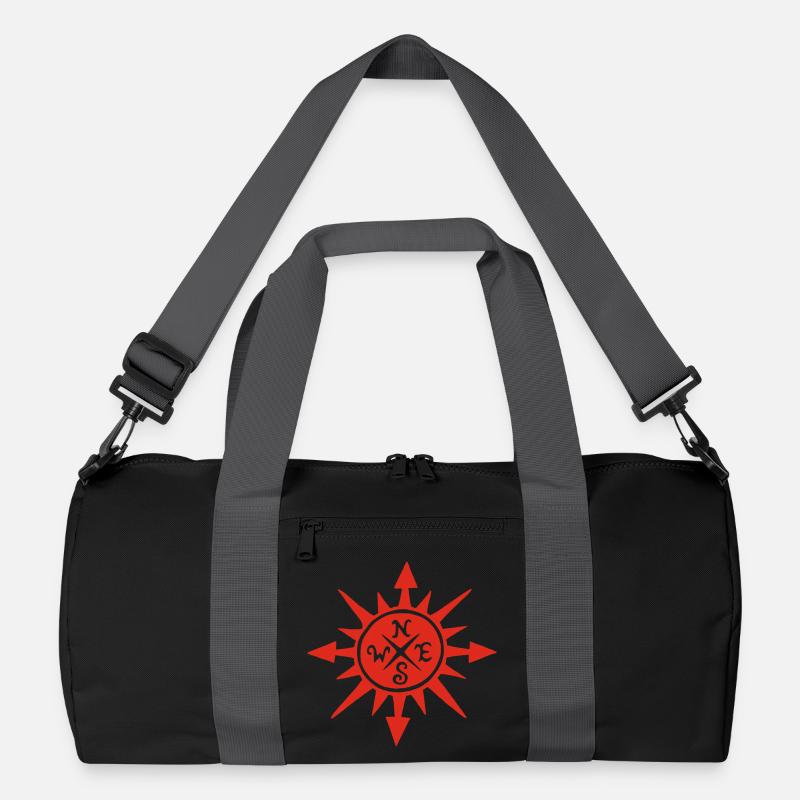 Rote Sonne und Kompass Recycelte Duffel Bag