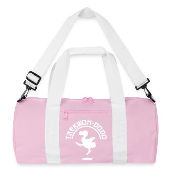 Taekwondo, Taekwon-Do + Dodo = Taekwon-dodo, Dodo - Recycled Duffel Bag - pink/white - Front