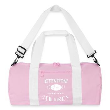 Attention sans filtre - Sac de sport recyclé - rose/blanc - Devant