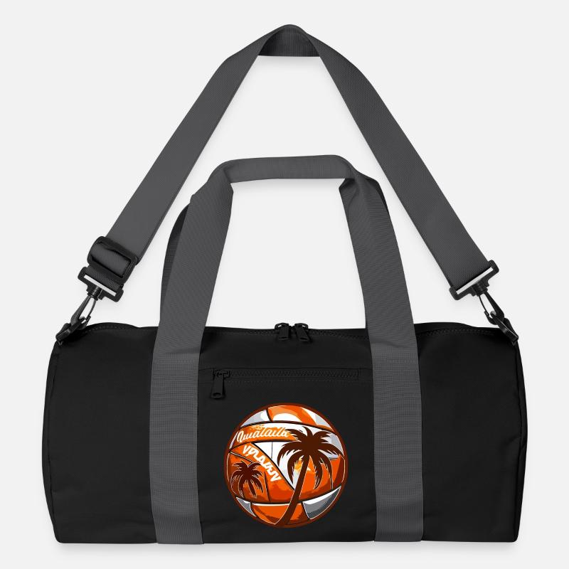 Beach volleyball with palm trees Recycled Duffel Bag