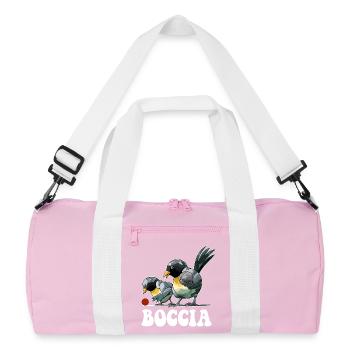 Oiseau joueur de boccia avec boules de boccia Boccia - Sac de sport recyclé - rose/blanc - Devant