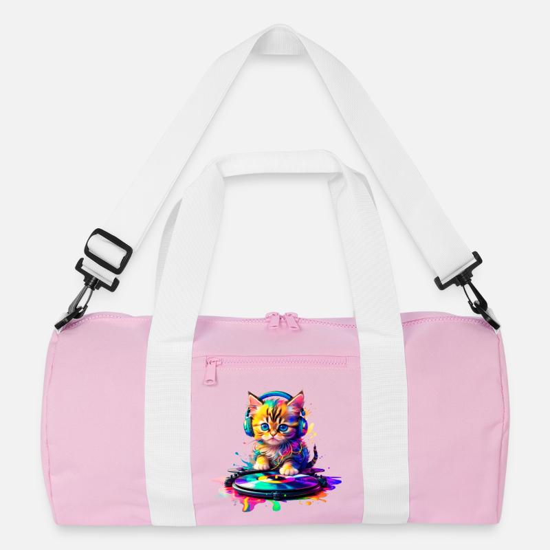 Kätzchen DJ - Regenbogen 2 Recycelte Duffel Bag
