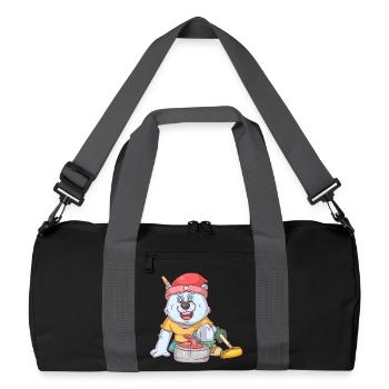 Curling Eisbär - Recycelte Duffel Bag - Schwarz/Graphitgrau - Vorne
