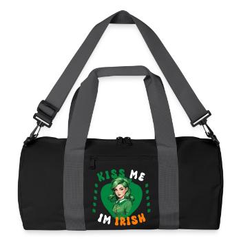Embrasse-moi, je suis irlandaise - Sac de sport recyclé - noir/gris graphite - Devant