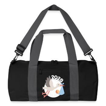 Storch mit Baby 2028 - Recycelte Duffel Bag - Schwarz/Graphitgrau - Vorne